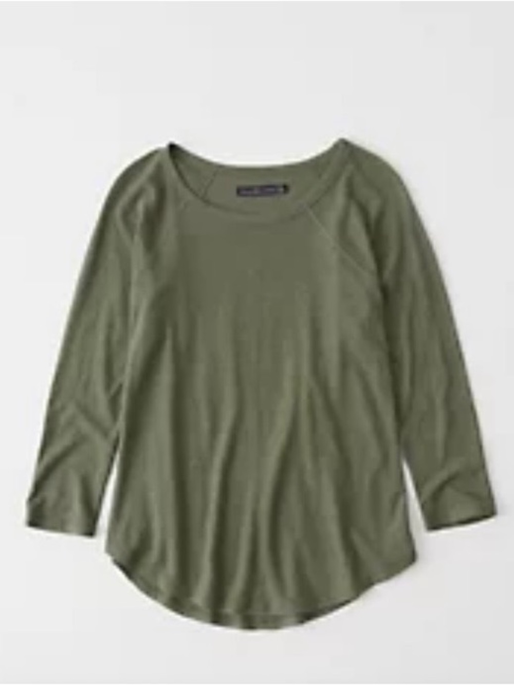 Abercrombie & Fitch Linen Blend Baseball Tee in Olive Green Women’s Size M